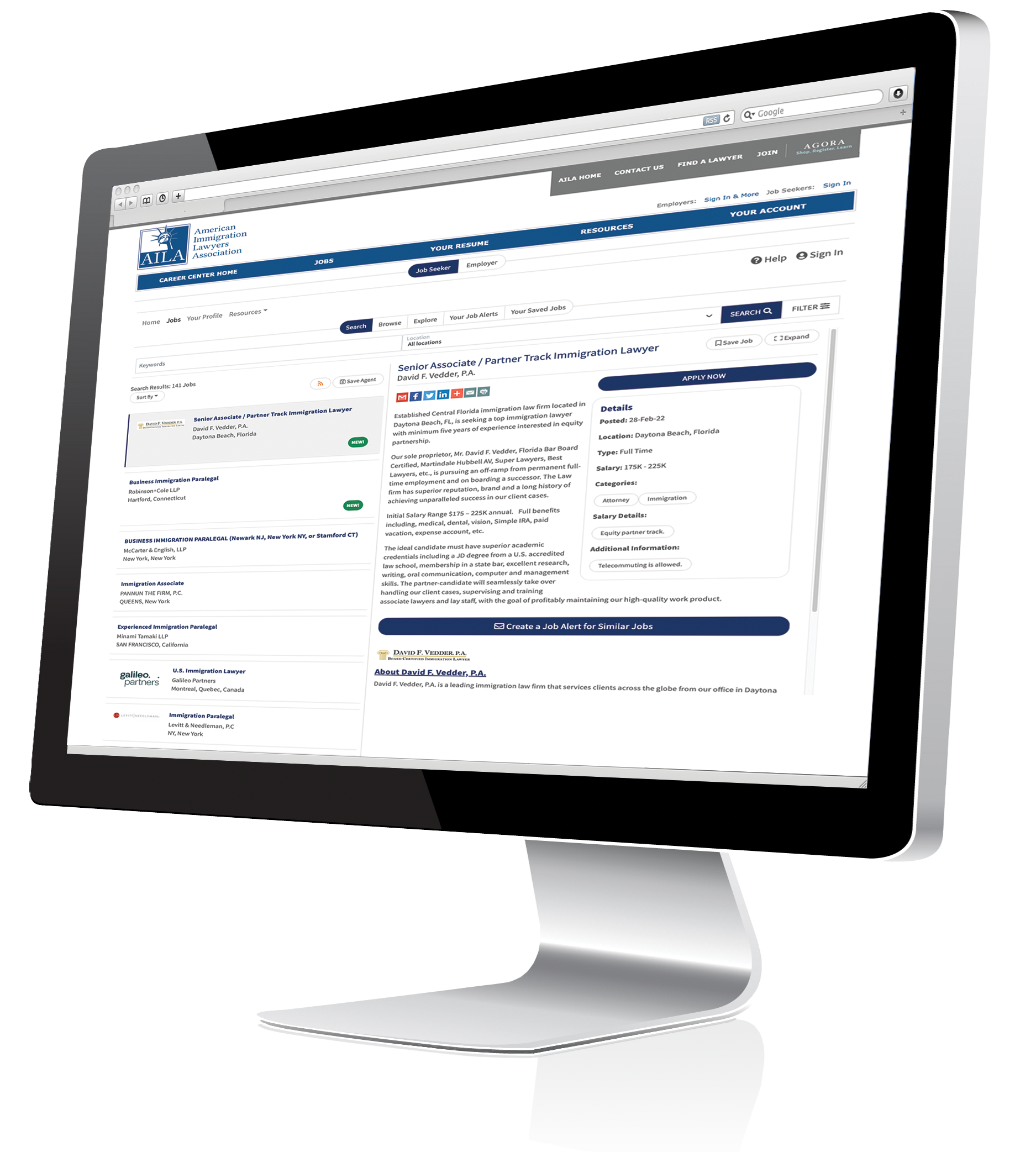 screenshot of Naylor Job Board & Career Center